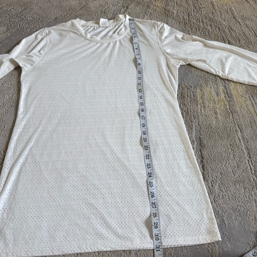 Zyia Active Chill White Perforated Long Sleeve Round Neck Athletic top XXL - Picture 4 of 6